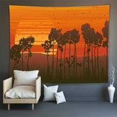 Lofaris Sunset Geese Family Still Life Fairytale Wall Tapestry